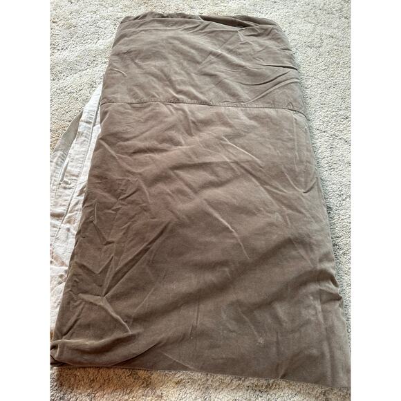 Williams-Sonoma Home Velvet Linen Duvet Cover Full Queen taupe beige brown - Picture 1 of 15